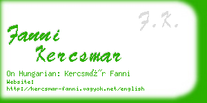 fanni kercsmar business card